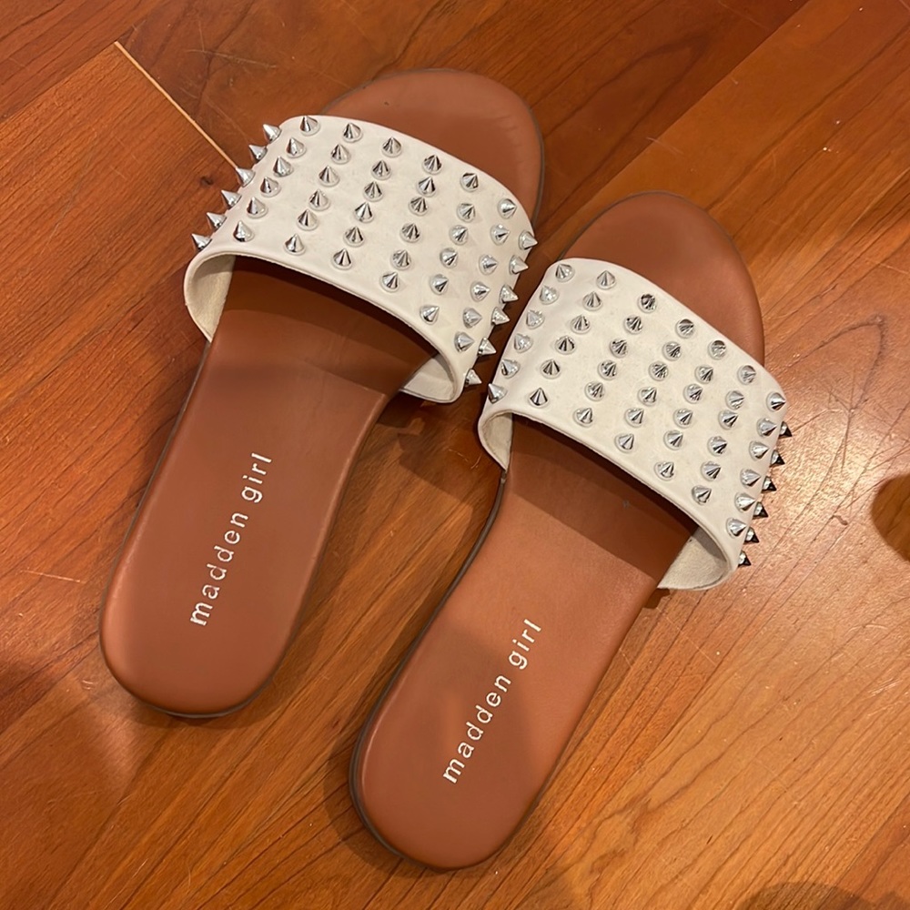 Madden Girl Stud Slide Sandals